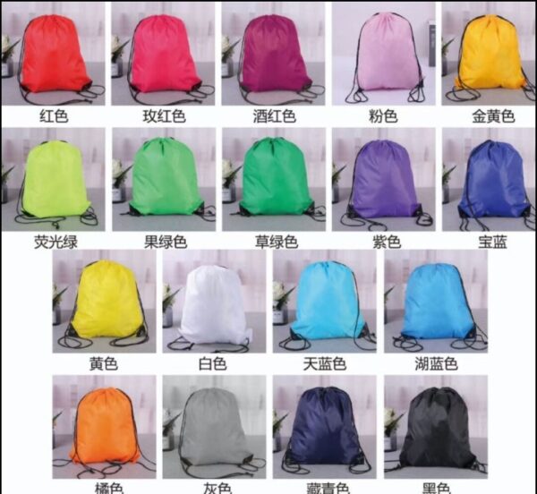 Fitness Nylon Sport Back Bag with Strings - Image 4