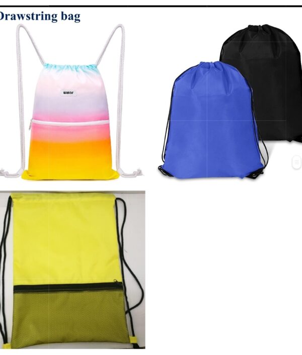 Fitness Nylon Sport Back Bag with Strings - Image 2